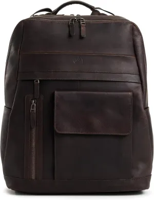 VELEZ Dark Brown Top Grain Leather Backpack For Men and Women | 17 inch Laptop Bag Large Capacity | Casual Daypack | Shoulder Backpacks | Business Travel Computer Bags