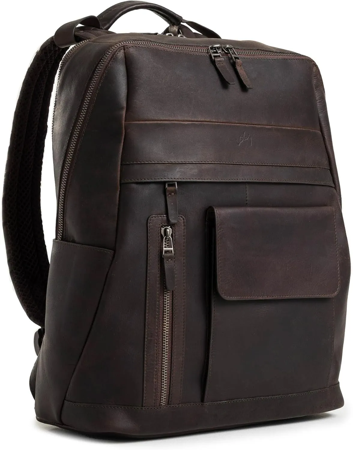 VELEZ Dark Brown Top Grain Leather Backpack For Men and Women | 17 inch Laptop Bag Large Capacity | Casual Daypack | Shoulder Backpacks | Business Travel Computer Bags