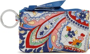Vera Bradley Cotton Deluxe Zip Id Case Wallet with RFID Protection, Harbor Paisley