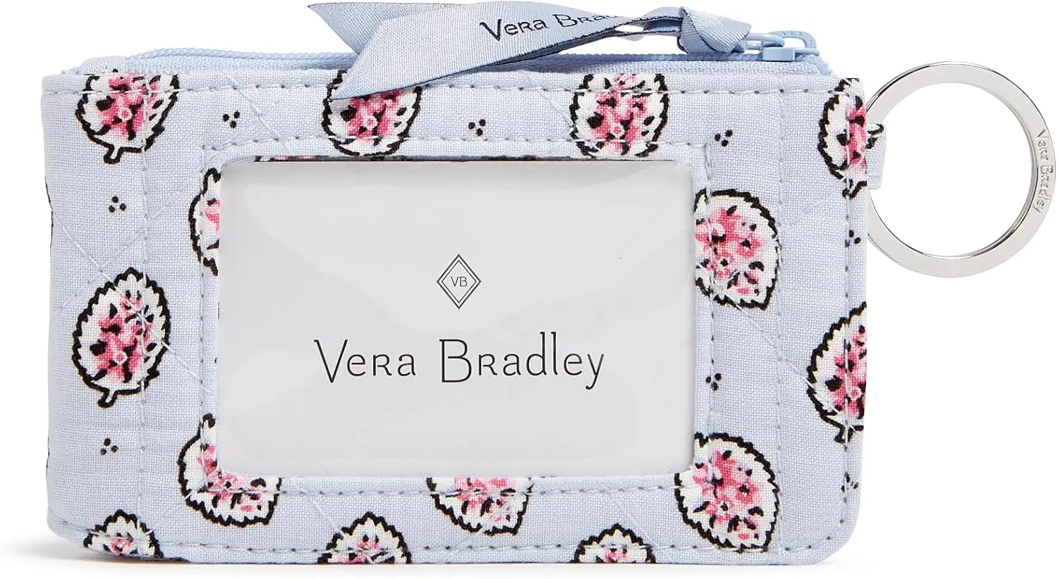 Vera Bradley Cotton Deluxe Zip Id Case Wallet with RFID Protection, Magnifique Leaf