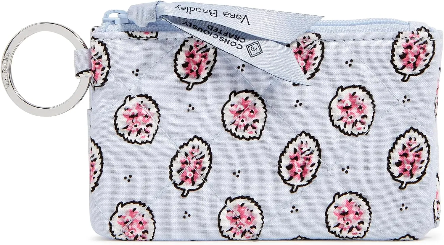 Vera Bradley Cotton Deluxe Zip Id Case Wallet with RFID Protection, Magnifique Leaf
