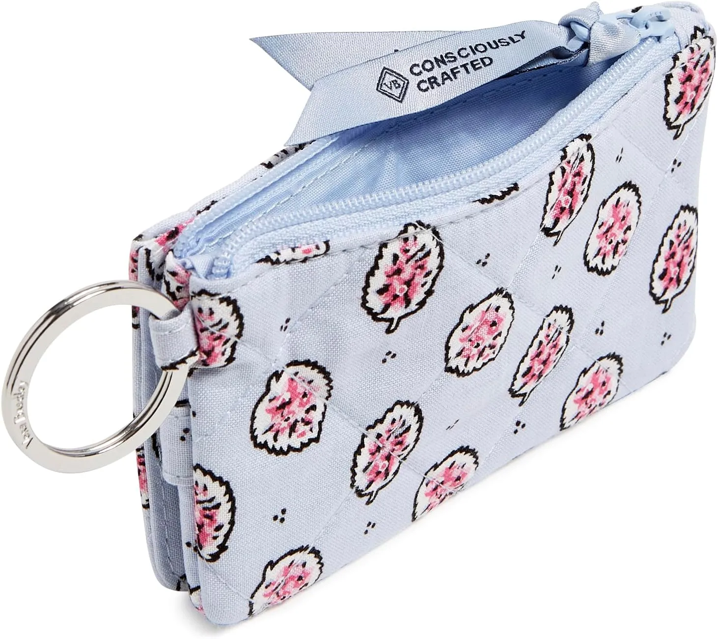 Vera Bradley Cotton Deluxe Zip Id Case Wallet with RFID Protection, Magnifique Leaf