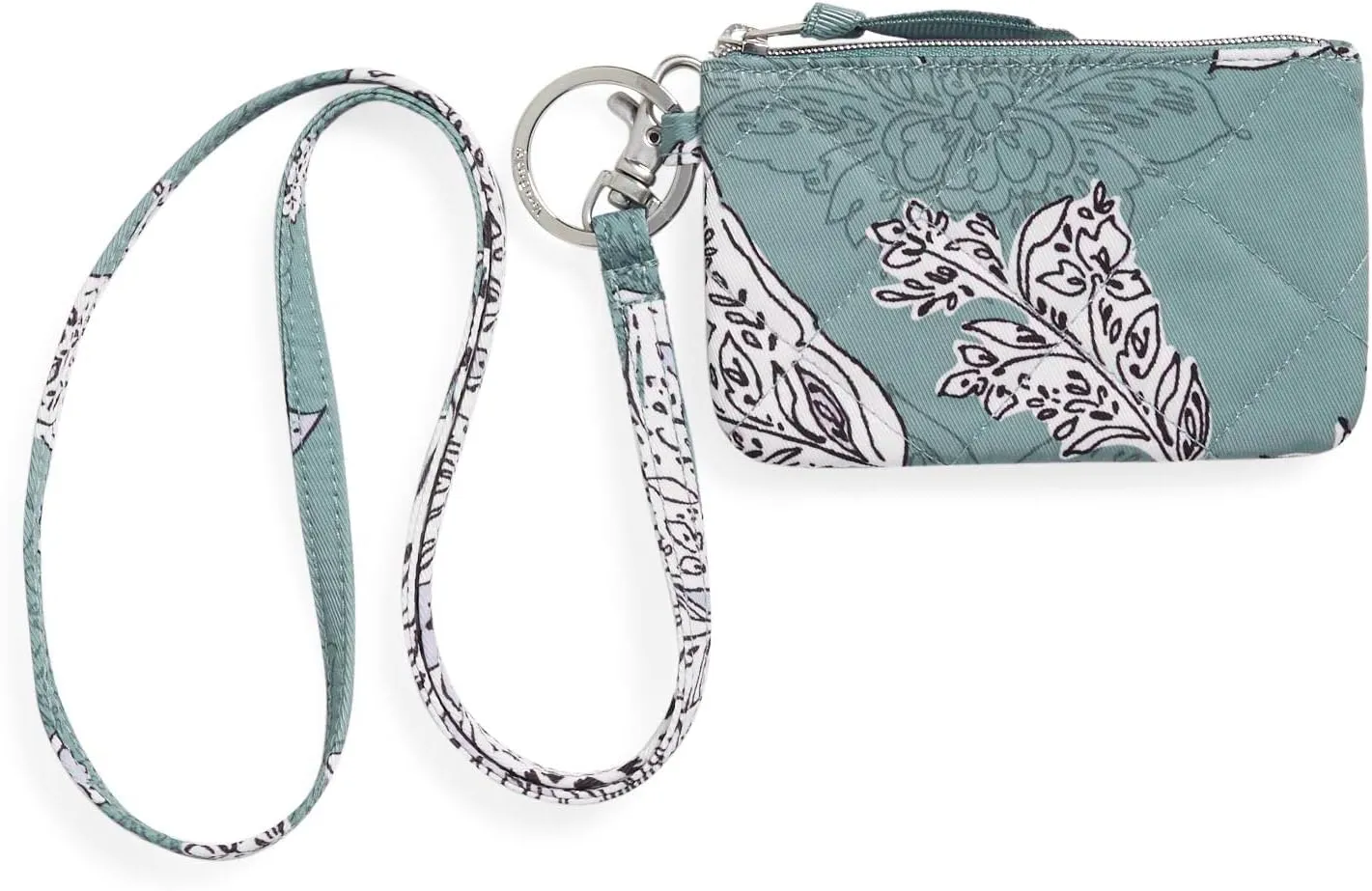 Vera Bradley Women's Performance Twill Zip ID Case and Lanyard Combo, Tiger Lily Blue Oar, One Size