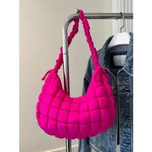 Vibrant Pink Quilted Shoulder Bags