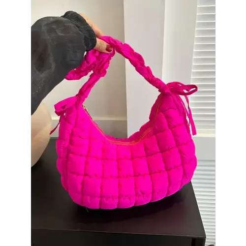 Vibrant Pink Quilted Shoulder Bags