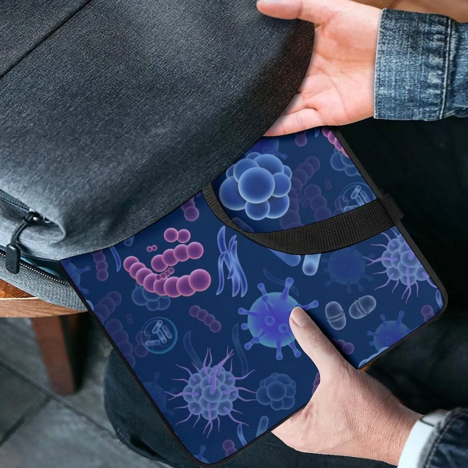 Viruses and Microbes Laptop Sleeve Bag Computer Protective Carrying Case Cover with Handle for Travel Work 15inch