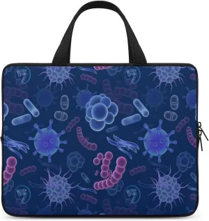 Viruses and Microbes Laptop Sleeve Bag Computer Protective Carrying Case Cover with Handle for Travel Work 15inch