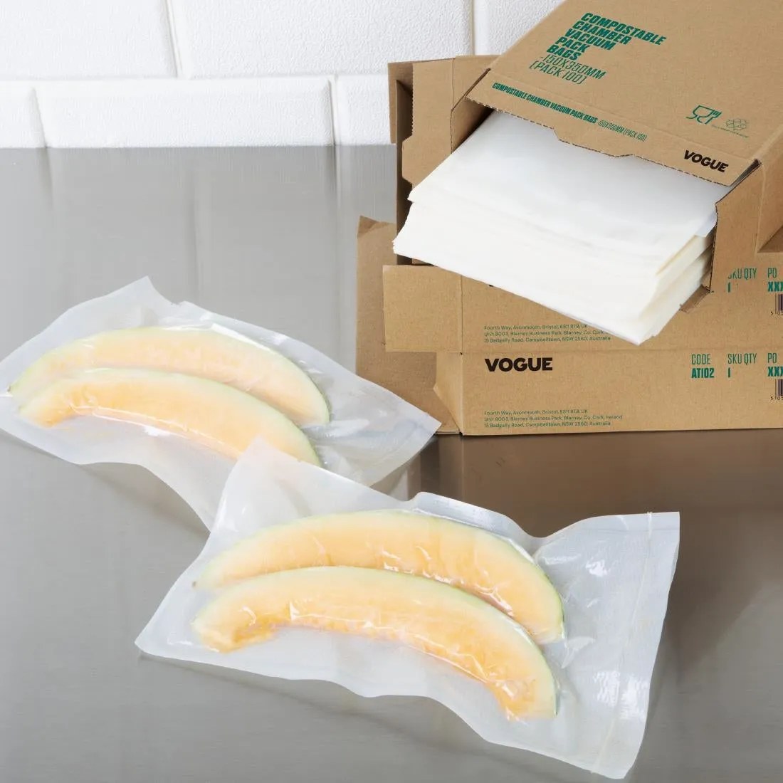 Vogue Compostable Chamber Vacuum Pack Bags 150x250mm (100 pack)