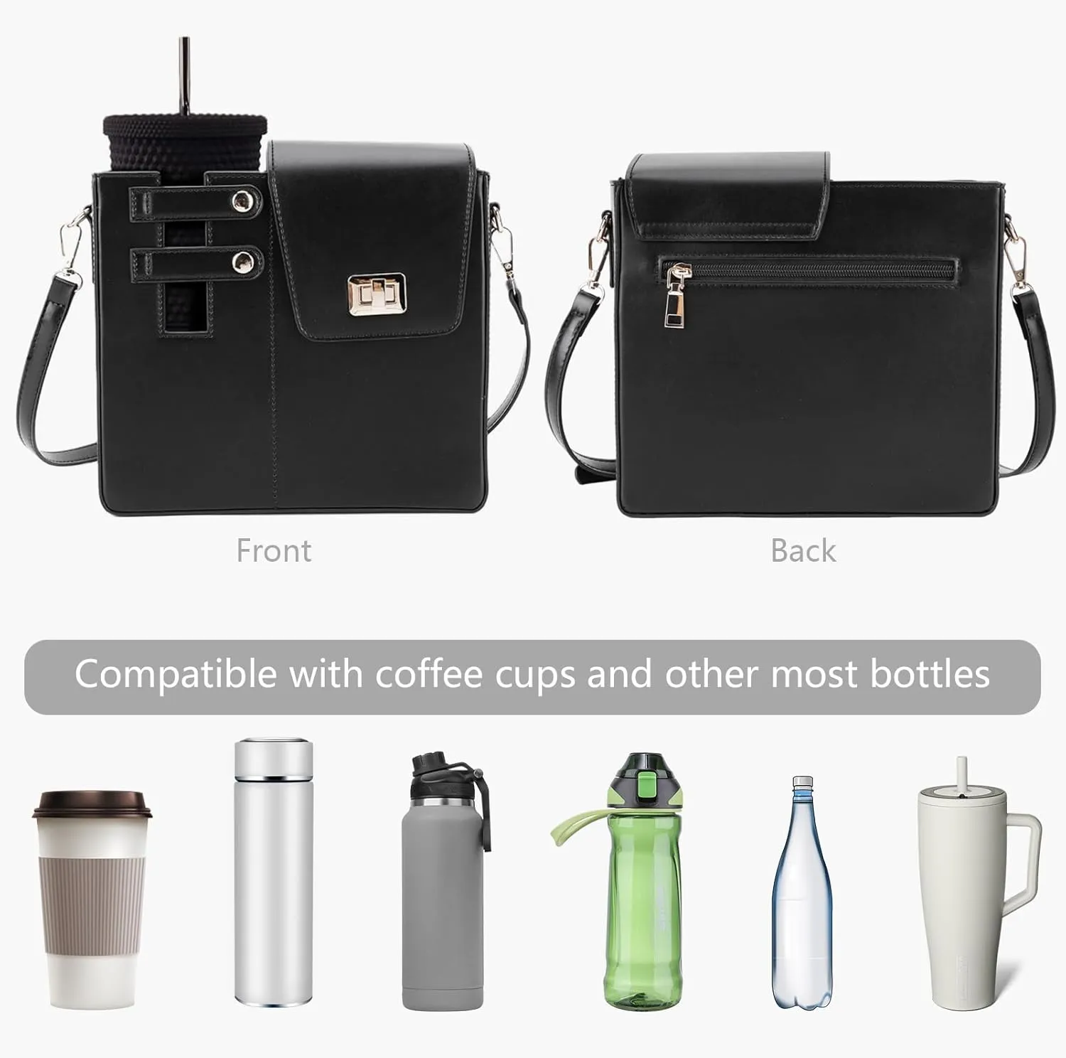 Water Cup Storage Bag Crossbody Bags for Women Cup Holder Tumbler Purse Outdoor Portable Compatible with Most Water Bottles