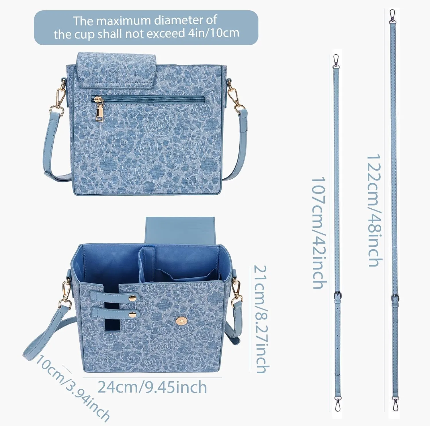 Water Cup Storage Bag Crossbody Bags for Women Cup Holder Tumbler Purse Outdoor Portable Compatible with Most Water Bottles