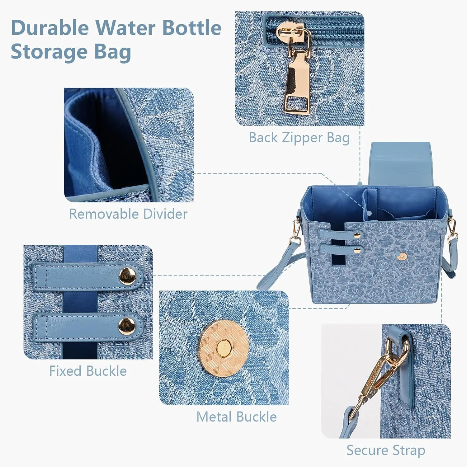 Water Cup Storage Bag Crossbody Bags for Women Cup Holder Tumbler Purse Outdoor Portable Compatible with Most Water Bottles