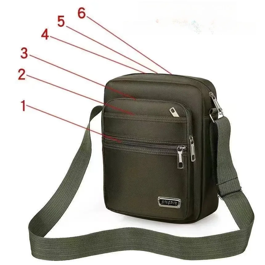 Waterproof Men's Crossbody Bag – Large Nylon Messenger & Shoulder Bag | Casual Travel Satchel Handbag in Grey