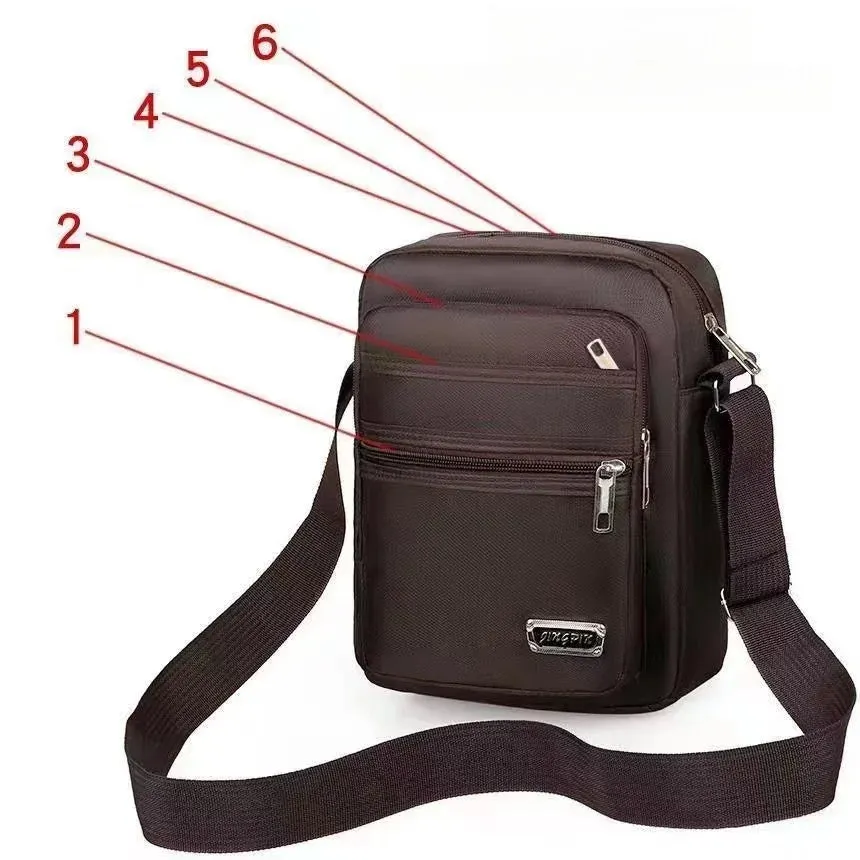 Waterproof Men's Crossbody Bag – Large Nylon Messenger & Shoulder Bag | Casual Travel Satchel Handbag in Grey