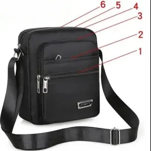 Waterproof Men's Crossbody Bag – Large Nylon Messenger & Shoulder Bag | Casual Travel Satchel Handbag in Grey