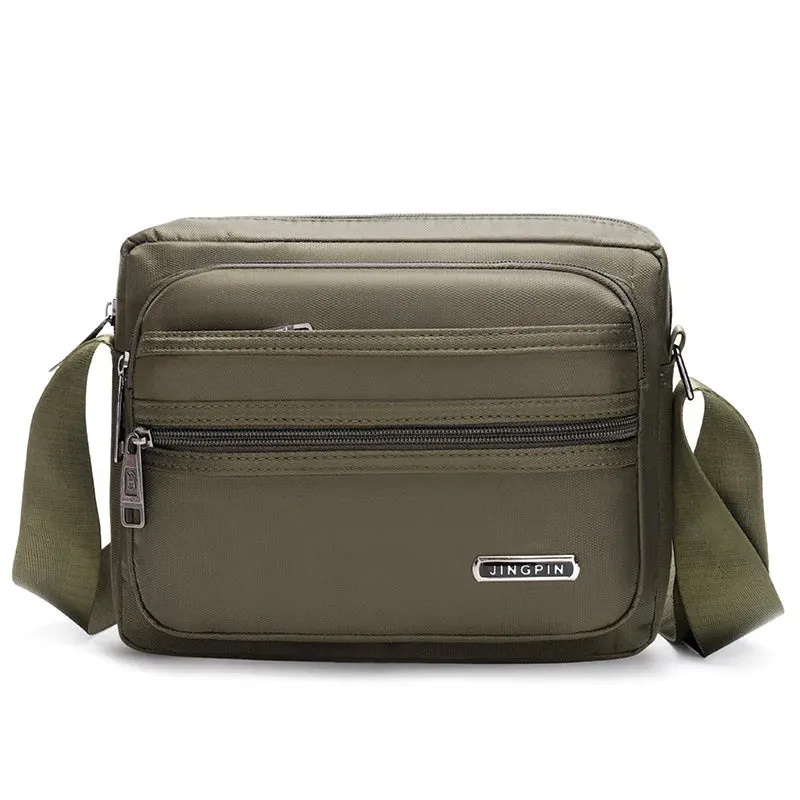 Waterproof Men's Crossbody Bag – Large Nylon Messenger & Shoulder Bag | Casual Travel Satchel Handbag in Grey