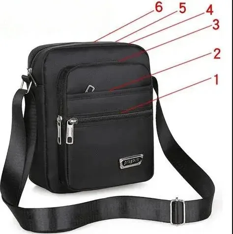 Waterproof Men's Crossbody Bag – Large Nylon Messenger & Shoulder Bag | Casual Travel Satchel Handbag in Grey