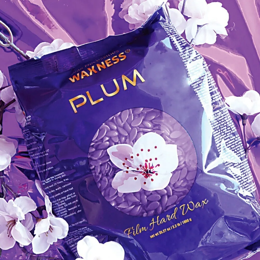 Waxness Professional Premium Hard Wax Beads Plum - Made in Italy / 2.2 lbs. - 35.27 oz. - 1 kg. Each X 4 Bags = 8.8 Lbs