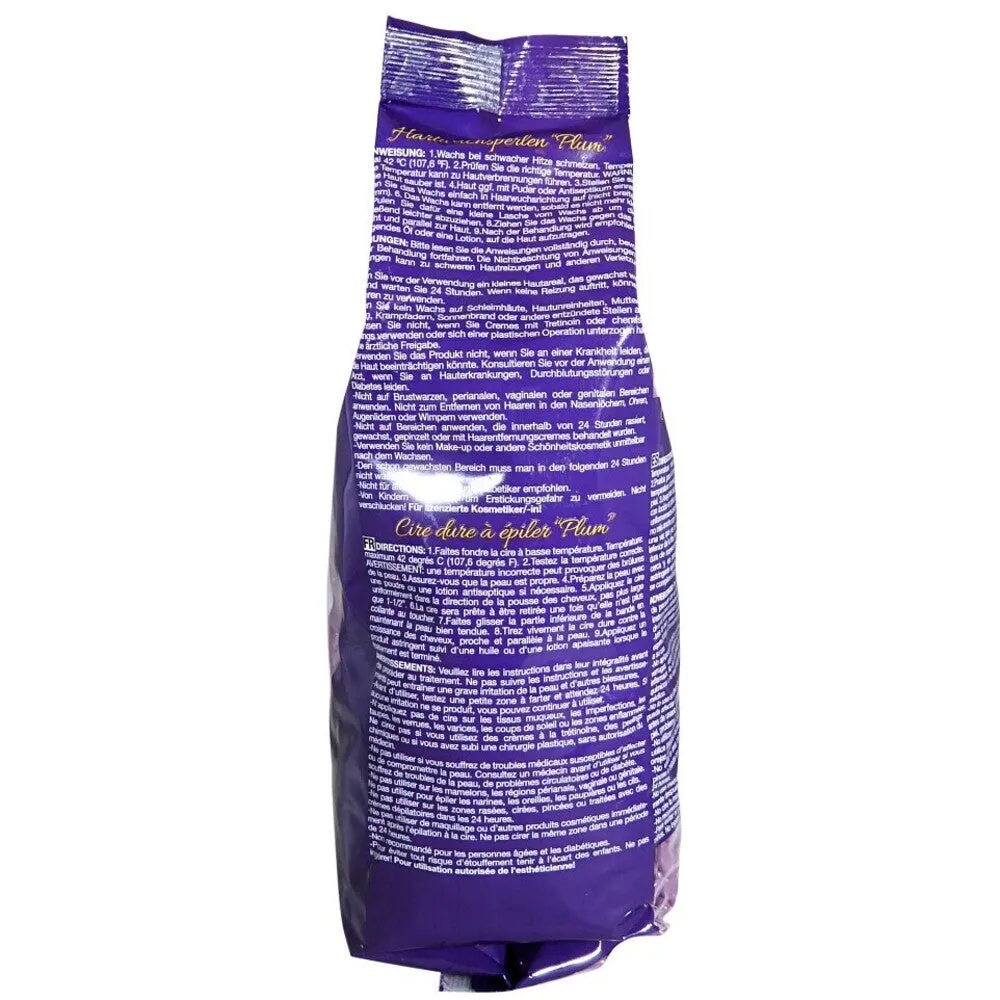 Waxness Professional Premium Hard Wax Beads Plum - Made in Italy / 2.2 lbs. - 35.27 oz. - 1 kg. Each X 4 Bags = 8.8 Lbs