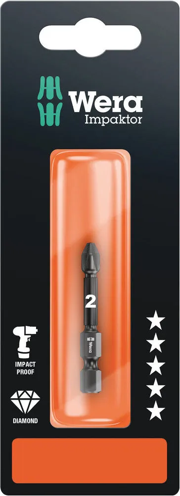 Wera 05073961001 855/4 IMP DC Impaktor bits SB, PZ 2 x 50 mm