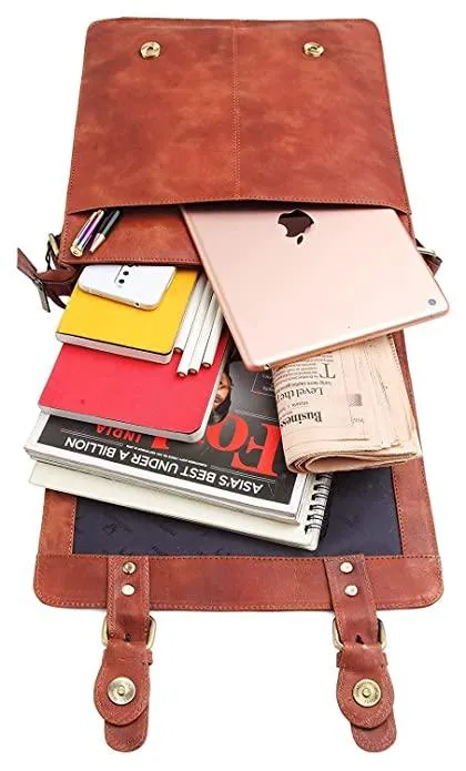 WILDHORN® Original Leather 11.5 inch Messenger Bag for Men I Multipurpose Bag I Office Bag I Travel Bag with Adjustable Strap DIMENTION : L-11.5 inch W-3 inch H-13.5 inch