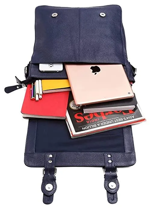WILDHORN® Original Leather 11.5 inch Messenger Bag for Men I Multipurpose Bag I Office Bag I Travel Bag with Adjustable Strap DIMENTION : L-11.5 inch W-3 inch H-13.5 inch