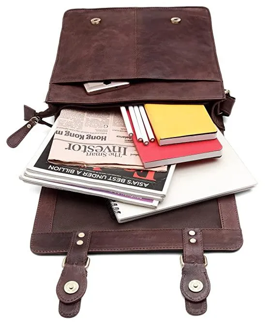 WILDHORN® Original Leather 11.5 inch Messenger Bag for Men I Multipurpose Bag I Office Bag I Travel Bag with Adjustable Strap DIMENTION : L-11.5 inch W-3 inch H-13.5 inch