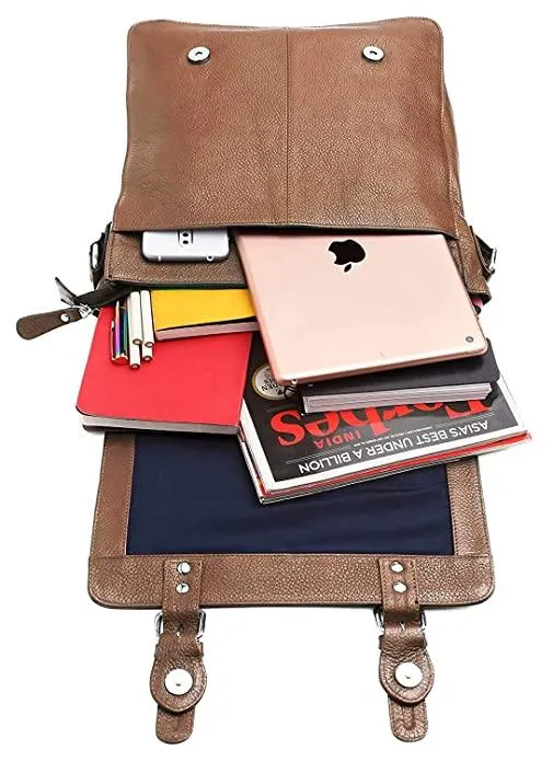 WILDHORN® Original Leather 11.5 inch Messenger Bag for Men I Multipurpose Bag I Office Bag I Travel Bag with Adjustable Strap DIMENTION : L-11.5 inch W-3 inch H-13.5 inch