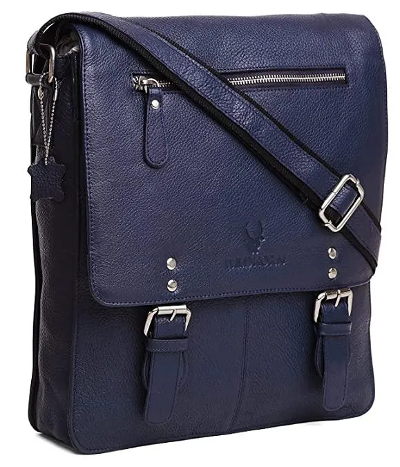 WILDHORN® Original Leather 11.5 inch Messenger Bag for Men I Multipurpose Bag I Office Bag I Travel Bag with Adjustable Strap DIMENTION : L-11.5 inch W-3 inch H-13.5 inch