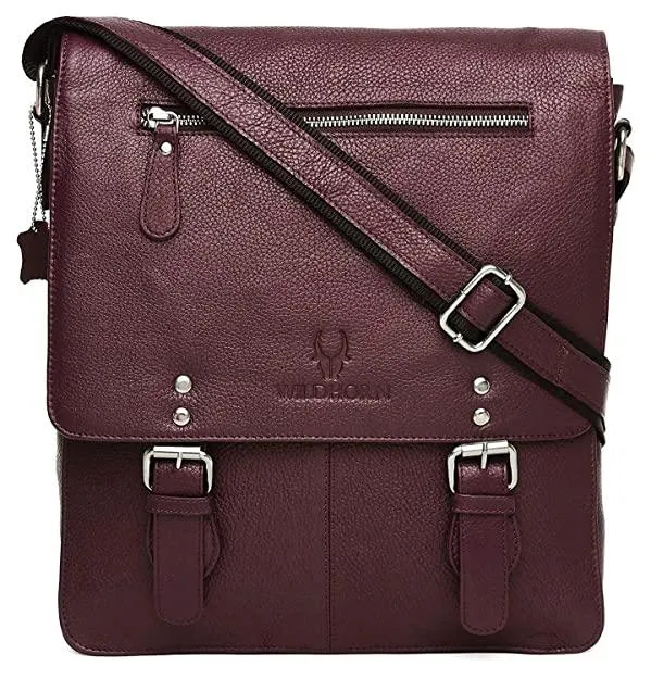 WILDHORN® Original Leather 11.5 inch Messenger Bag for Men I Multipurpose Bag I Office Bag I Travel Bag with Adjustable Strap DIMENTION : L-11.5 inch W-3 inch H-13.5 inch