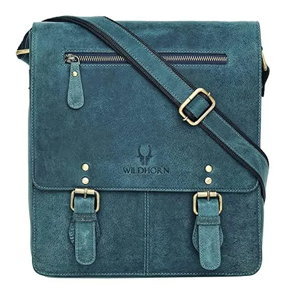 WILDHORN® Original Leather 11.5 inch Messenger Bag for Men I Multipurpose Bag I Office Bag I Travel Bag with Adjustable Strap DIMENTION : L-11.5 inch W-3 inch H-13.5 inch