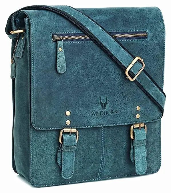 WILDHORN® Original Leather 11.5 inch Messenger Bag for Men I Multipurpose Bag I Office Bag I Travel Bag with Adjustable Strap DIMENTION : L-11.5 inch W-3 inch H-13.5 inch