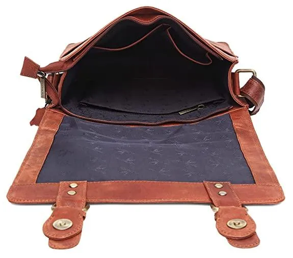WILDHORN® Original Leather 11.5 inch Messenger Bag for Men I Multipurpose Bag I Office Bag I Travel Bag with Adjustable Strap DIMENTION : L-11.5 inch W-3 inch H-13.5 inch