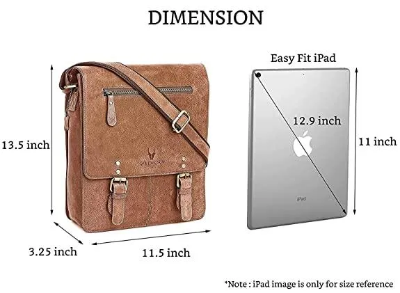 WILDHORN® Original Leather 11.5 inch Messenger Bag for Men I Multipurpose Bag I Office Bag I Travel Bag with Adjustable Strap DIMENTION : L-11.5 inch W-3 inch H-13.5 inch