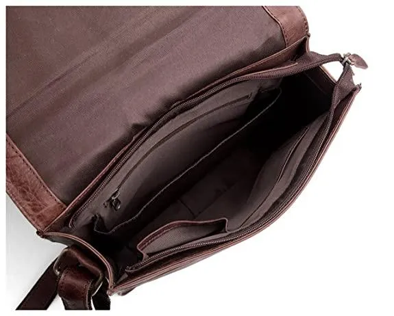 WILDHORN® Original Leather 11.5 inch Messenger Bag for Men I Multipurpose Bag I Office Bag I Travel Bag with Adjustable Strap DIMENTION : L-11.5 inch W-3 inch H-13.5 inch