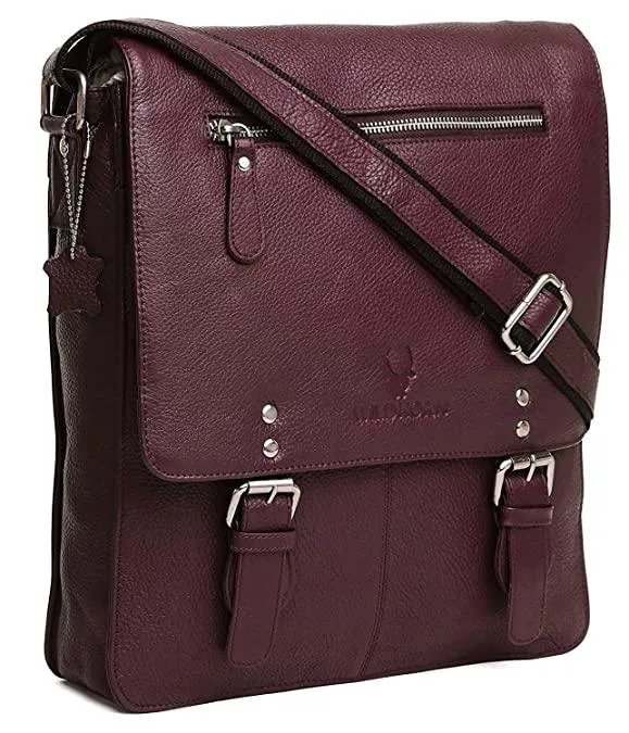 WILDHORN® Original Leather 11.5 inch Messenger Bag for Men I Multipurpose Bag I Office Bag I Travel Bag with Adjustable Strap DIMENTION : L-11.5 inch W-3 inch H-13.5 inch