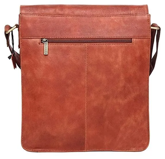 WILDHORN® Original Leather 11.5 inch Messenger Bag for Men I Multipurpose Bag I Office Bag I Travel Bag with Adjustable Strap DIMENTION : L-11.5 inch W-3 inch H-13.5 inch