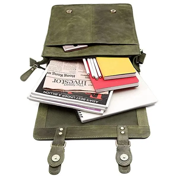 WILDHORN® Original Leather 11.5 inch Messenger Bag for Men I Multipurpose Bag I Office Bag I Travel Bag with Adjustable Strap DIMENTION : L-11.5 inch W-3 inch H-13.5 inch