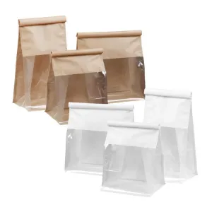 Window Bread Packaging Paper Bags 100PCS White/Kraft