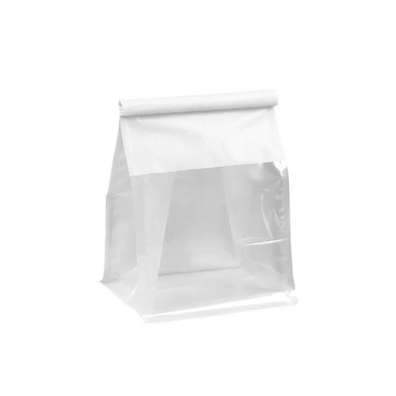 Window Bread Packaging Paper Bags 100PCS White/Kraft