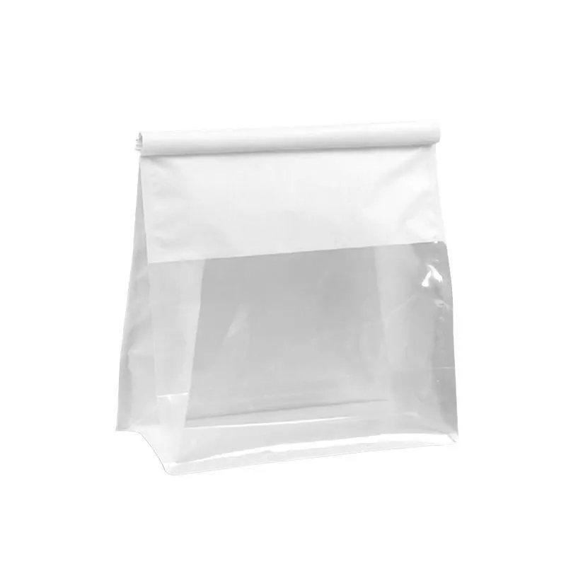 Window Bread Packaging Paper Bags 100PCS White/Kraft