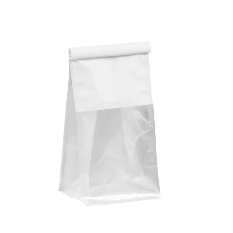 Window Bread Packaging Paper Bags 100PCS White/Kraft