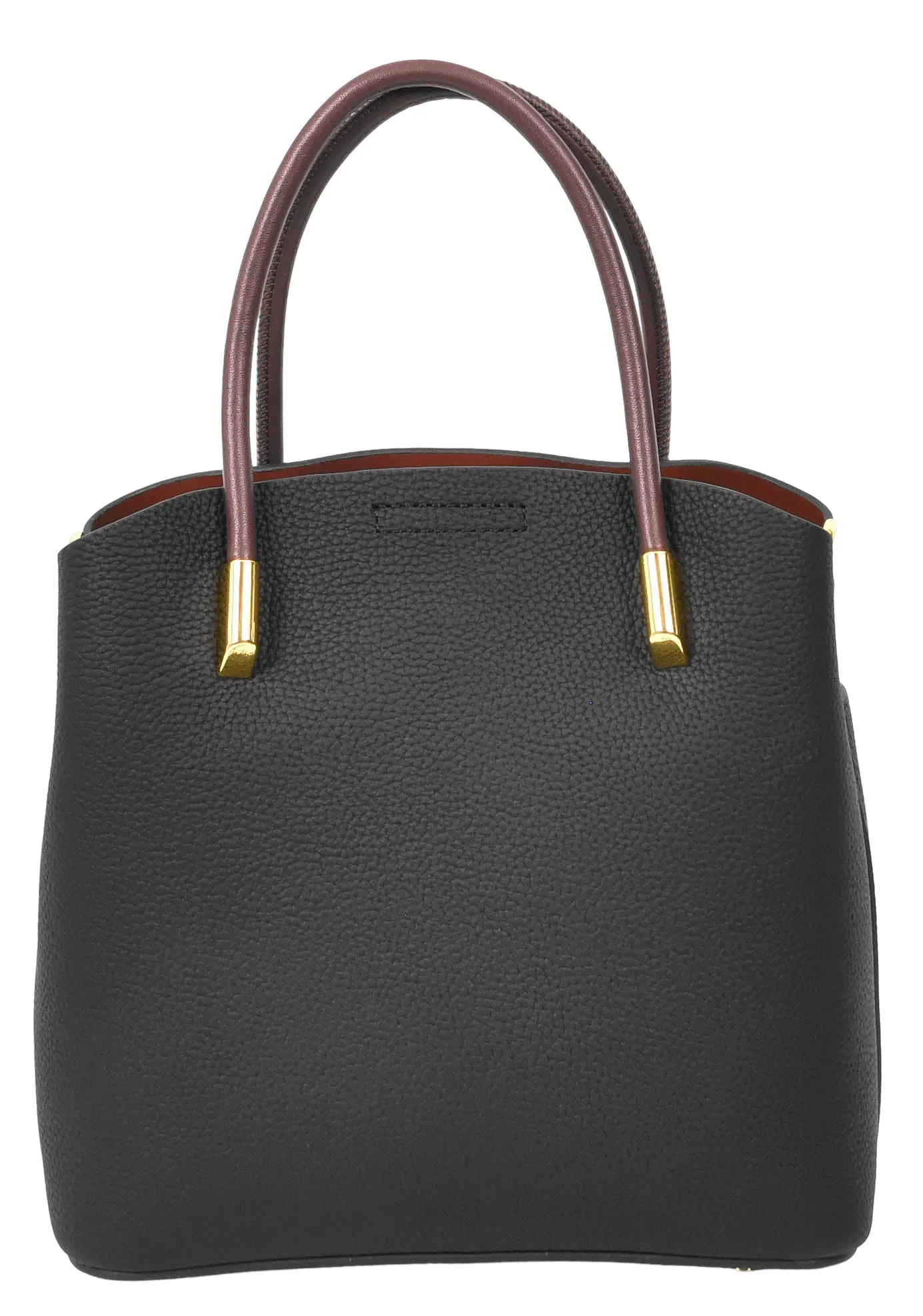 Winnipeg Women Leather Top Handle Shoulder Bag Black