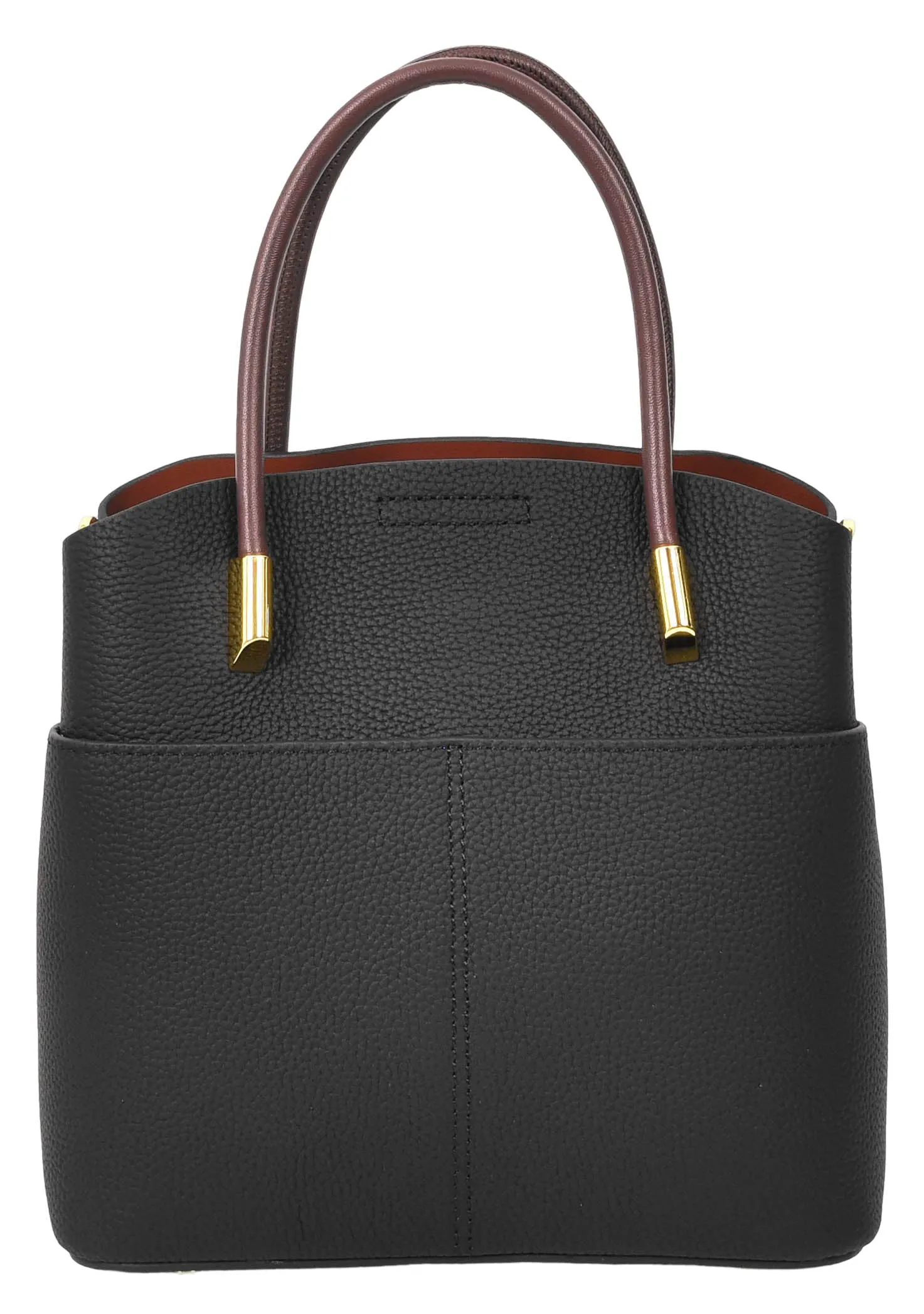 Winnipeg Women Leather Top Handle Shoulder Bag Black