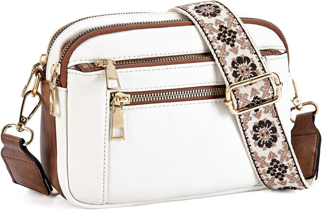 WJCD Women's Crossbody Purse - Vegan Leather Lightweight Shoulder Bag with Adjustable Strap, Stylish Small Handbags