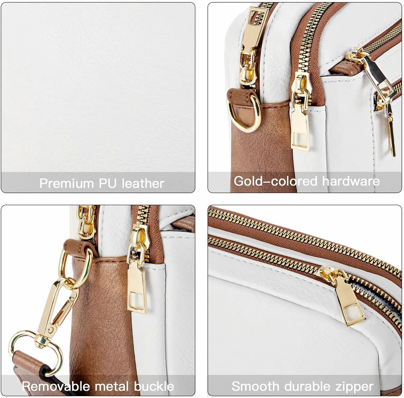 WJCD Women's Crossbody Purse - Vegan Leather Lightweight Shoulder Bag with Adjustable Strap, Stylish Small Handbags