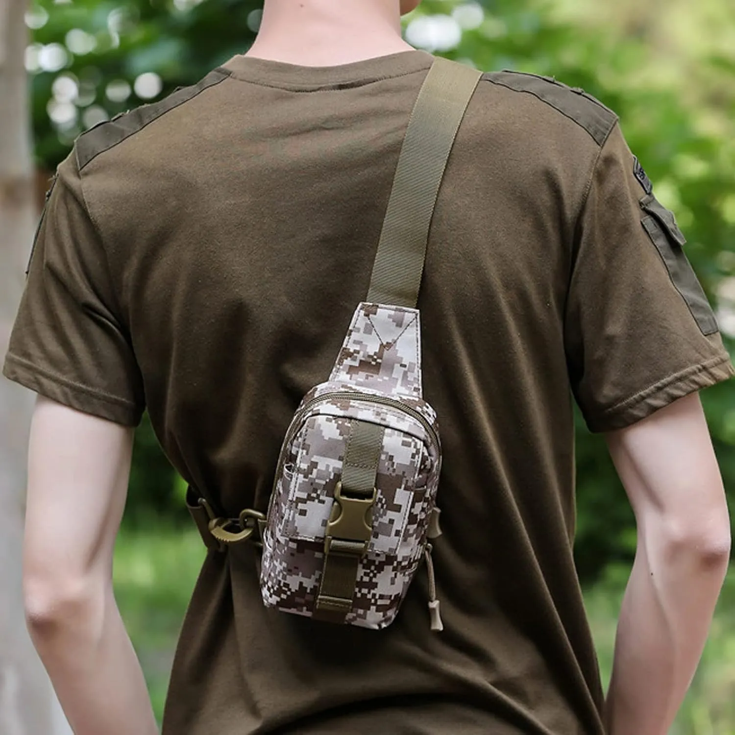 WOBBLO Hiking Daypacks Outdoor Portabel Mini Backpack ，Climbing Camping Hiking Bag，Trekking Sports Fishing Camouflage Men Women Waterproof Nylon Bags(ACU)