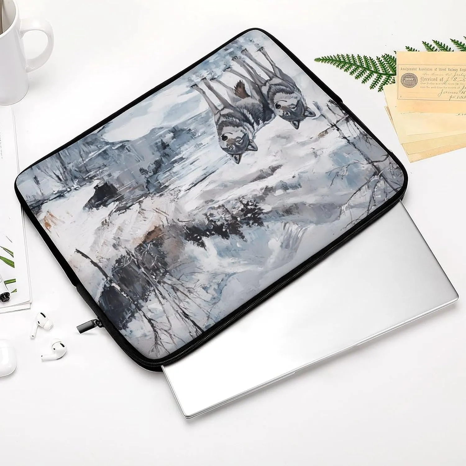 Wolf Wolves by The Stream Fashion Laptop Sleeve Bag Computer Carrying Case for Business Office Travel