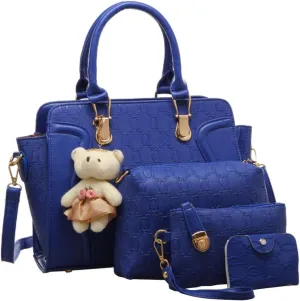 Women 4 Pcs Handbags Set, Tote Bag Top Handle Shoulder Crossbody Bag Wallet Card Holders Pack