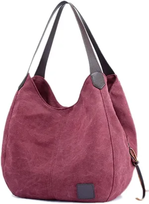Women Canvas Shoulder Bag Fashion Cotton Canvas Handbags Shoulder Hobo Bags Totes Purses
