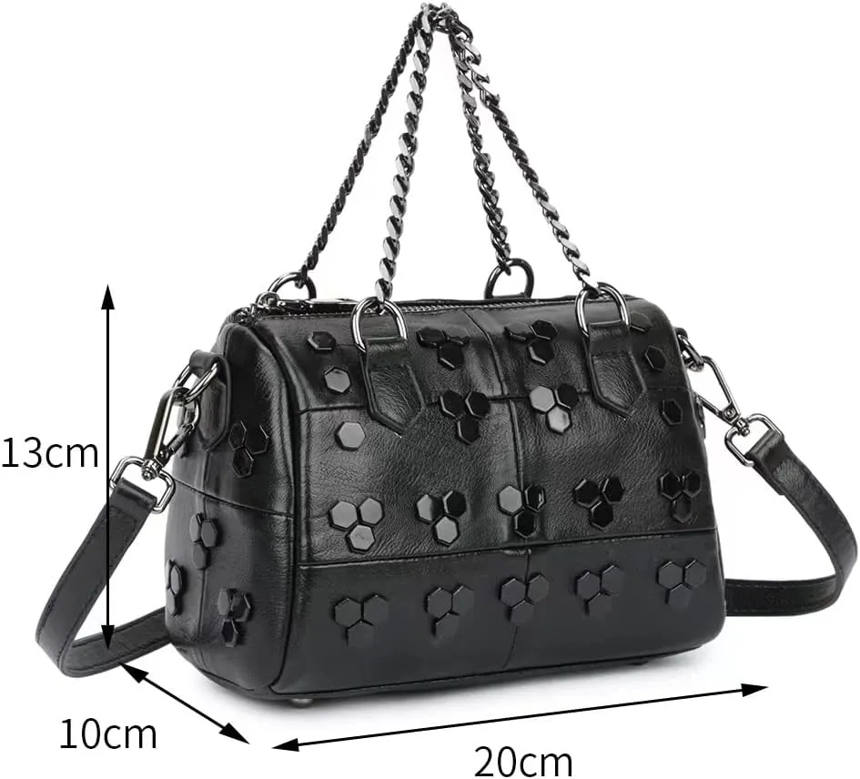 Women Chain Handbag Faux Leather Tote Bag Shoulder Bag Zip Closure Totes Large Purse Satchel-style-handbags